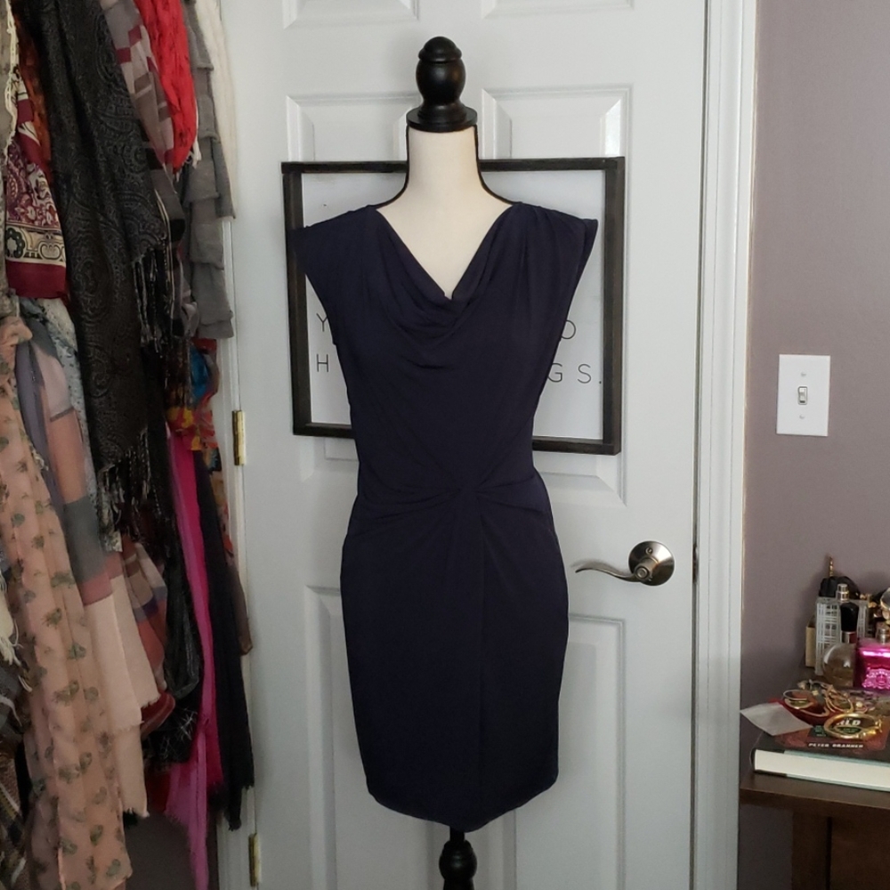 Navy blue, business casual dress
